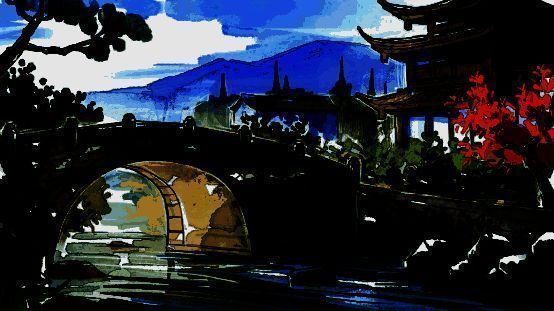 水彩CG展示游戏场景画面