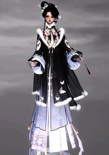 《逆水寒手游》新时装蝴蝶刺绣动态图