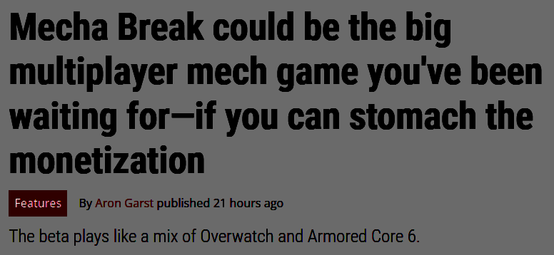 PC Gamer对《解限机》评价相关图片