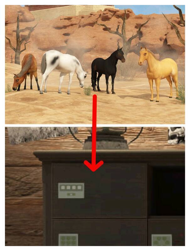 第二个场景四匹马及柜子抽屉图