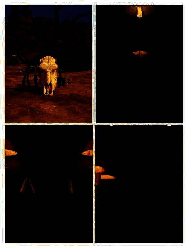 四个头骨及第三个场景箱子图