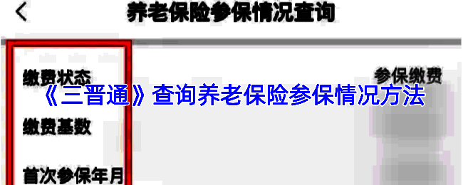 三晋通养老保险查询相关界面图1