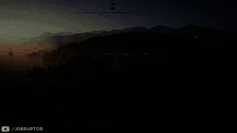 女主爬上塔楼一窥众山小并浮现任务图标画面