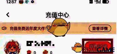 点击消费记录的界面