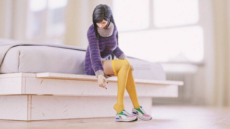 《最终幻想7》女角蒂法和爱丽丝3D美图