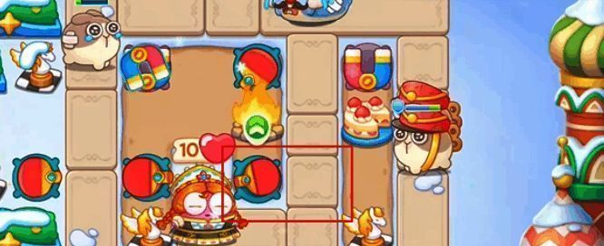 保卫萝卜4胡桃夹子第37关在火堆下方放置乒乓球炮塔后场景图