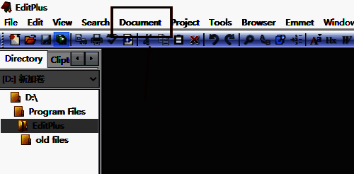 点击Document选项的界面图