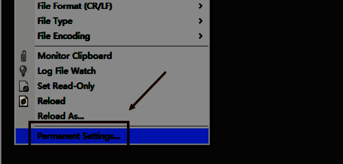 点击Permanent Settings选项的界面图