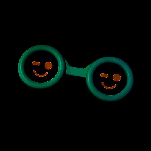 小浮冰霜霜戴着笑脸眼镜的样子