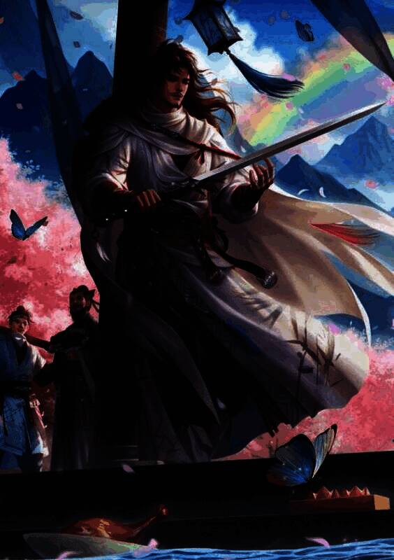 友徐庶原画，身披战甲，手执长剑，英气逼人