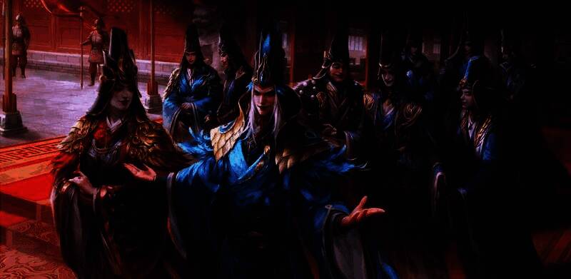 十常侍皮肤合图，整体风格华丽复古，细节精致