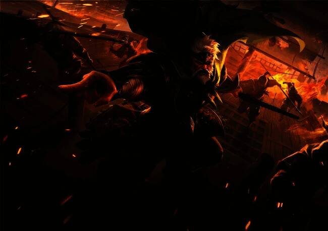 谋黄盖史诗皮肤展示，背景为古代战场，特效华丽