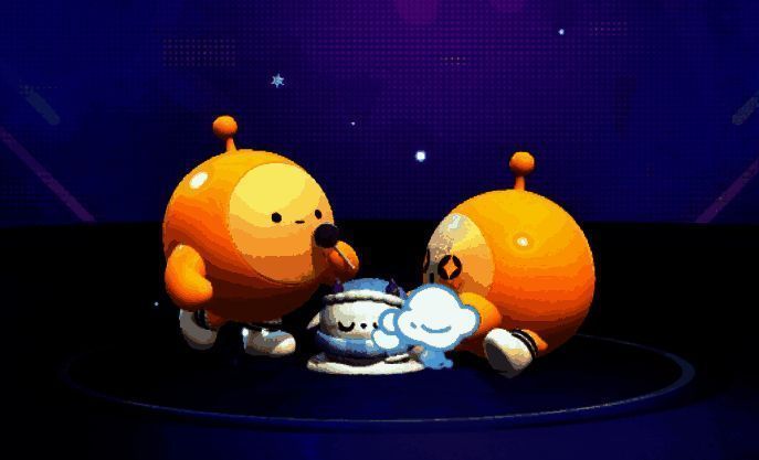 双人动作“堆雪羊羊”展示图，角色合作堆雪人