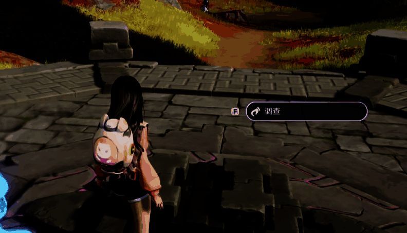 玩家操控角色准备进入地宫，手持照明工具，背景为神秘洞穴入口