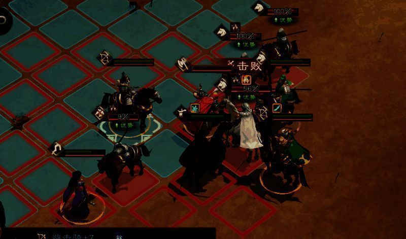 公孙瓒被围攻画面，角色合力输出，战斗进入收尾阶段