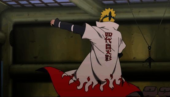 波风水门身披火影披风，站于蛤蟆文太背上，背影挺拔