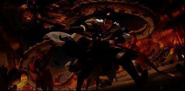 谋张绣另一款皮肤，身披龙纹战袍，背景为祥云缭绕