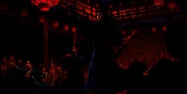 SP曹操皮肤展示，身穿华服，背景为金殿之上