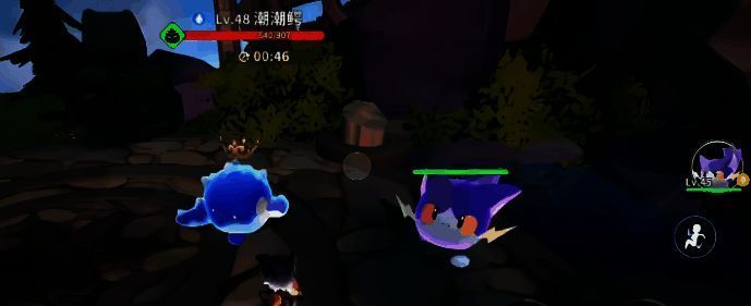 潮潮鳄战斗场景，展示技能释放特效