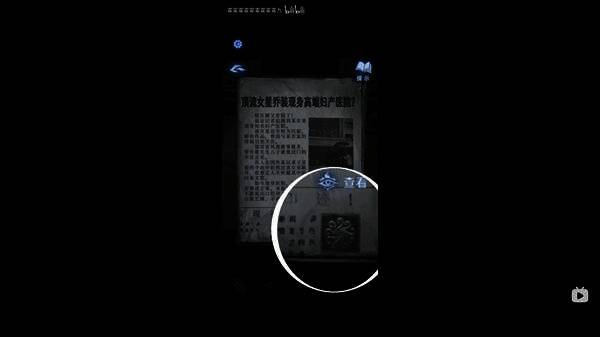 镜面浮现缪斯印记图案，玩家手持火把操作，光影效果逼真