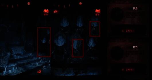 聂莫黎视角下进入塔内拾取铜扇与师刀的场景，画面中为一座无头雕像