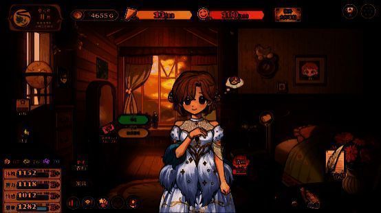 游戏内课程安排界面，女儿学习剑术与炼金术场景