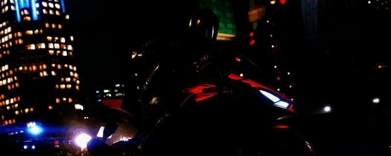 GTAOL中虎鲸载具在空中飞行的炫酷画面，背景为城市夜景