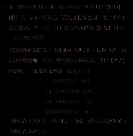 渡见春感召保底机制说明图示