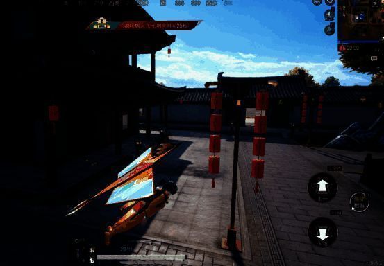 玩家驾驶霹雳车在街道上疾驰，火神炮对准前方敌人