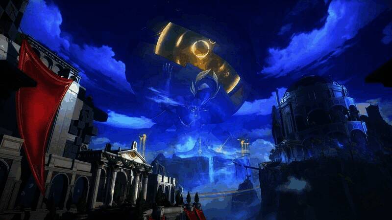 翁法罗斯黎明圣城全景图，建筑宏伟壮丽