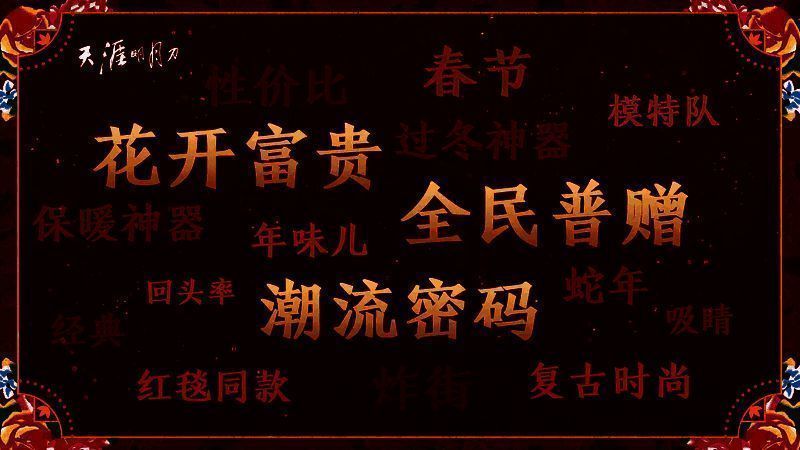 新春普赠时装展示图，红色为主色调，细节精致华丽