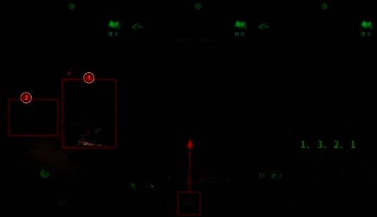 风箱把手被拖动至不同位置示意图，地面粉笔标记清晰可见