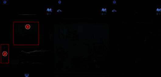 玩家在昏暗房间内面对布满灰尘的玻璃窗，上面映出诡异符号投影