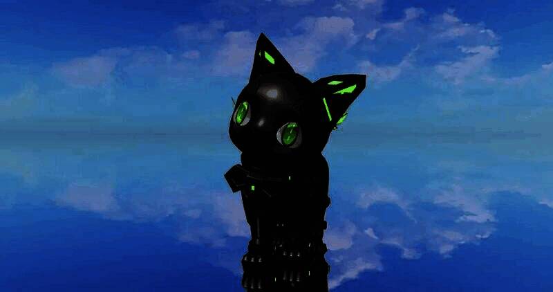 一只圆滚滚的黑色小猫骑在迷你滑板车上飞驰而过，身后留下星光轨迹，模样憨态可掬