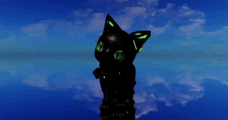 逐风·轩辕煤球坐骑展示，小黑猫造型圆润可爱，奔跑时尾巴摇晃