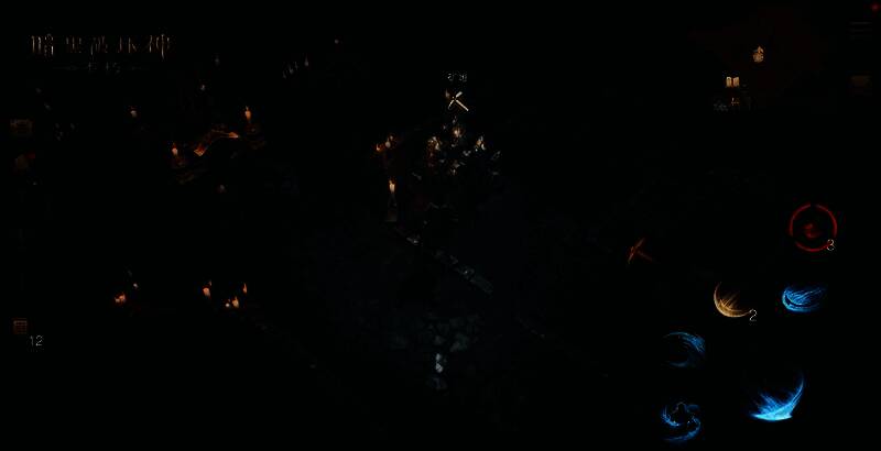 游戏内角色正在采集矿堆，手中工具敲击发光矿石，周围散落着不同颜色的矿石资源，界面显示采集进度条