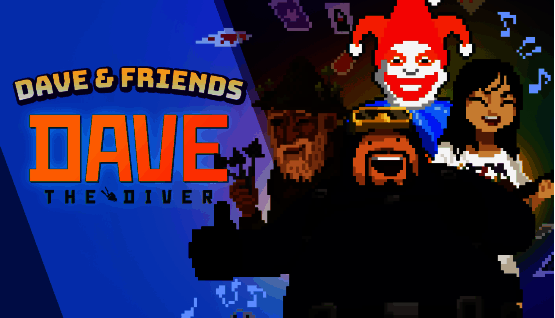 戴夫与《小丑牌》角色同框合影，背景为赌场风格装饰，充满喜感