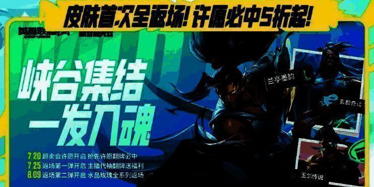 周年庆活动时间轴图解，清晰标注各阶段关键节点，如许愿开启、皮肤返场、超卖会时间等