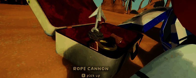 《PEAK》海岸区域实景画面，沙滩上散落着行李箱与破损物资，远处可见礁石与海浪拍岸