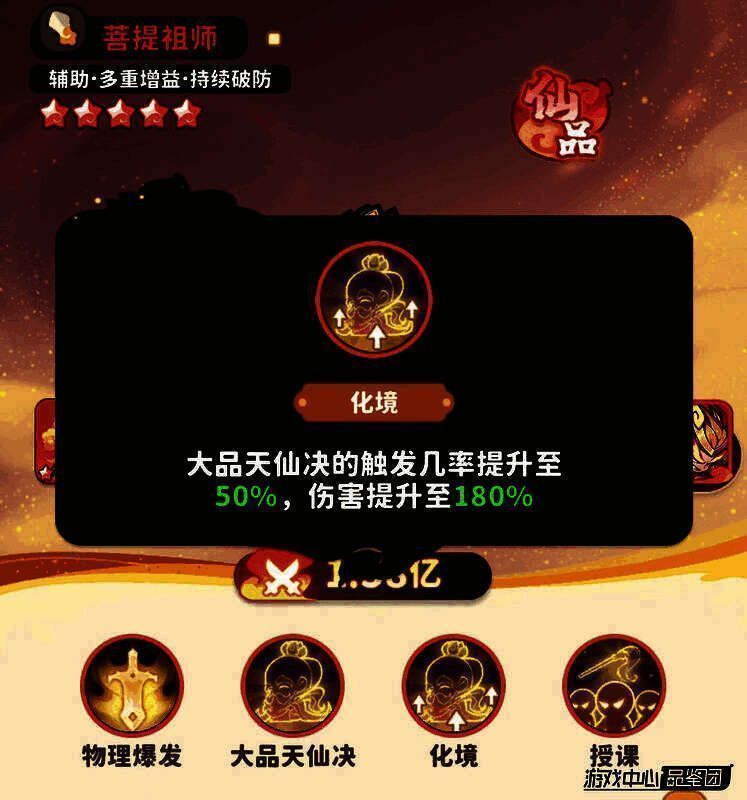 游戏界面显示孙悟空与菩提祖师均已达到15级，准备合体