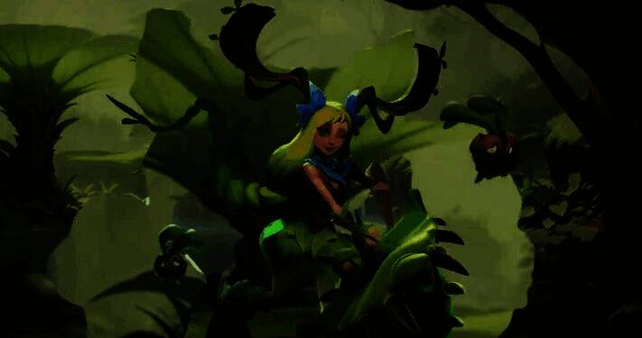 茜莉丝挥动法杖召唤出大量小兵，石诺带领巨力橡果与刚毅石人在前方组成钢铁防线