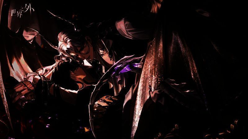 夏萧因轻扶主角下巴，语气轻柔却带着不容抗拒的压迫感，周围齿轮缓缓转动