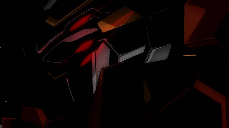 妖天使高达在空中展开双翼的霸气姿态，机体泛着金色光芒，背景为宇宙战场