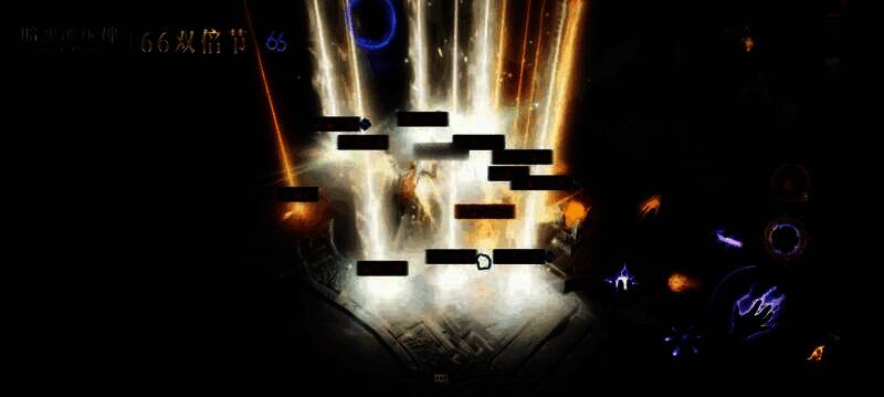 玩家在不朽秘境中获得双倍传奇宝石，屏幕闪烁白光，界面显示‘双倍掉落成功’提示