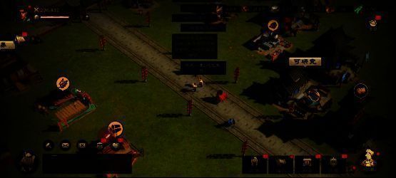 《偃武》战斗场景，玩家操控弓兵进行走位射击