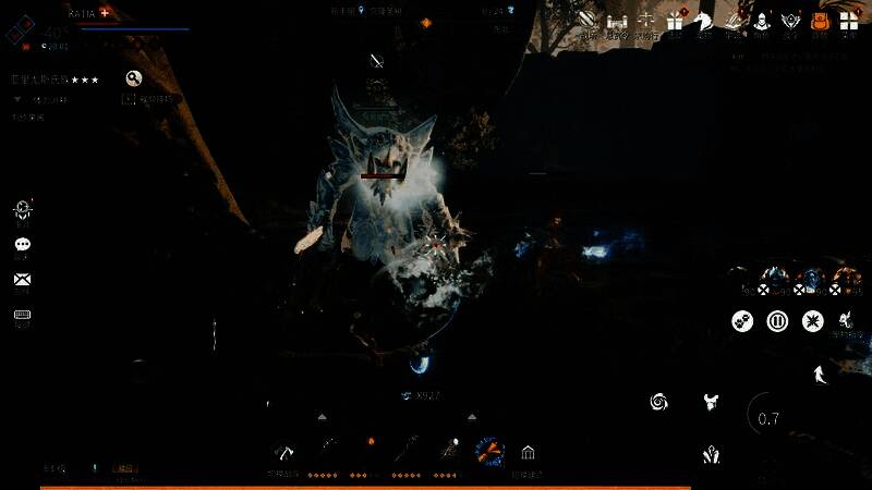 多支玩家队伍在平原上展开大规模战斗，空中有骑龙玩家交战，地面战象与巨兽激烈碰撞