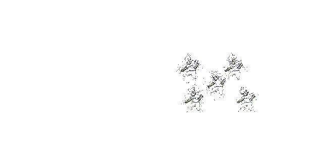 卡鲁伊腾空跃起，挥舞长刀释放雷电斩击，敌人被击飞并麻痹