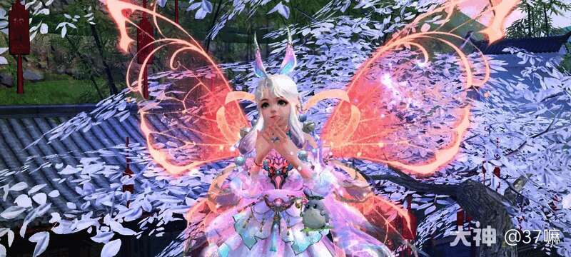 空中飞行视角下的【庄生梦蝶】，展现完整动态效果