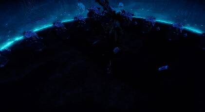 剑盾哥布林列队准备冲锋，其中两只手持蓝色风之盾，背景为昏暗的洞穴环境