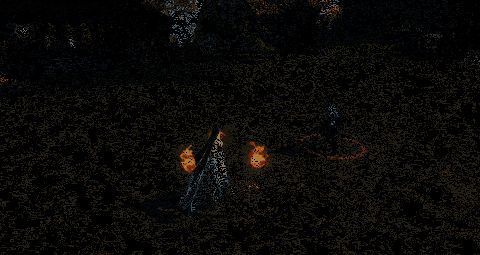 战场被火光覆盖，敌人四处逃窜却无处可躲